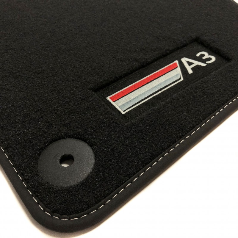 22031 AUDI A3 CABRIOLET TAILORED CAR MATS WITH GREY TRIM 2008 TO 2012