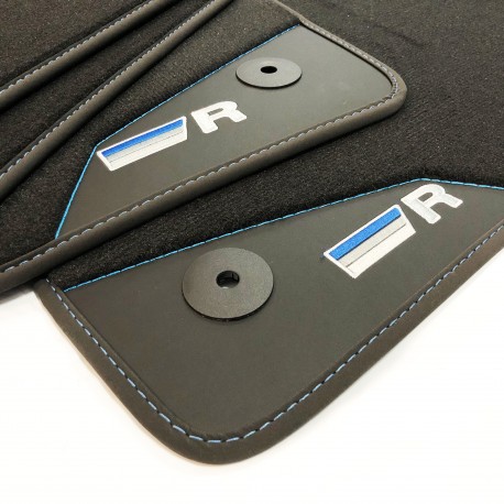 Volkswagen Polo 6R (2009 - 2014) R-Line Blue leather car mats