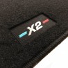Custom-made BMW X2 U10 (2024-) floor mats with embroidered logo