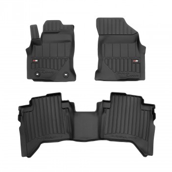 Rubber 3D floor mats for Toyota Hilux Double cab 2018-Current - ProLine®